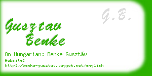gusztav benke business card